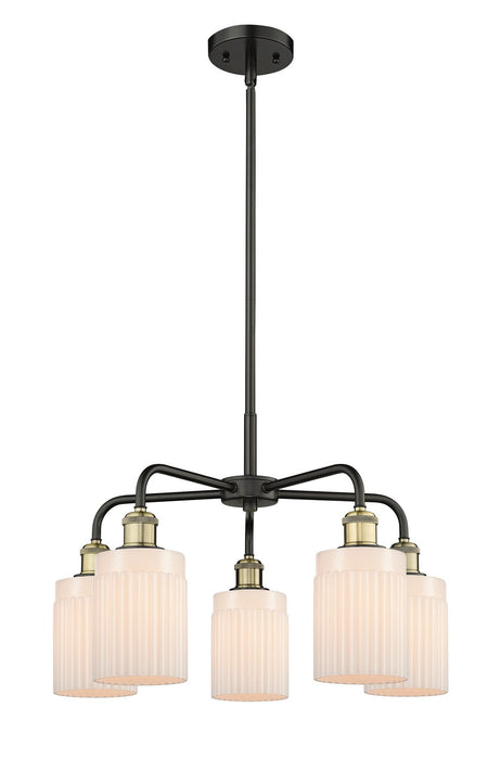 Innovations 516-5CR-BAB-G341 Five Light Chandelier, Black Antique Brass