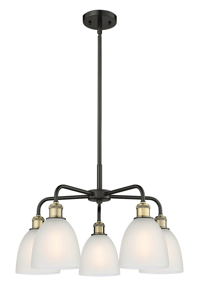 Innovations 516-5CR-BAB-G381 Five Light Chandelier, Black Antique Brass