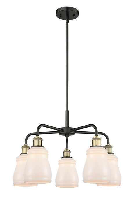 Innovations 516-5CR-BAB-G391 Five Light Chandelier, Black Antique Brass
