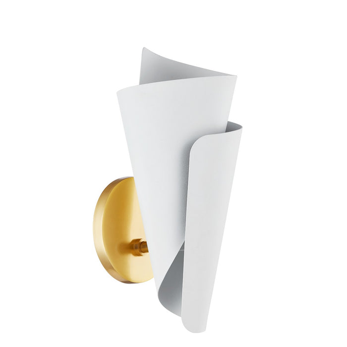 Mitzi H779101-AGB/TWH One Light Wall Sconce, Aged Brass/Textured White