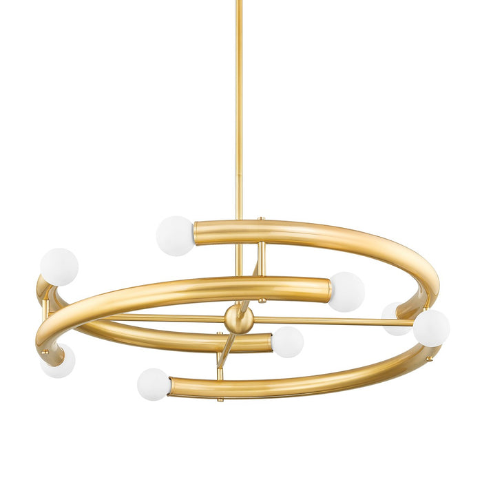 Mitzi H782808-AGB Eight Light Chandelier, Aged Brass