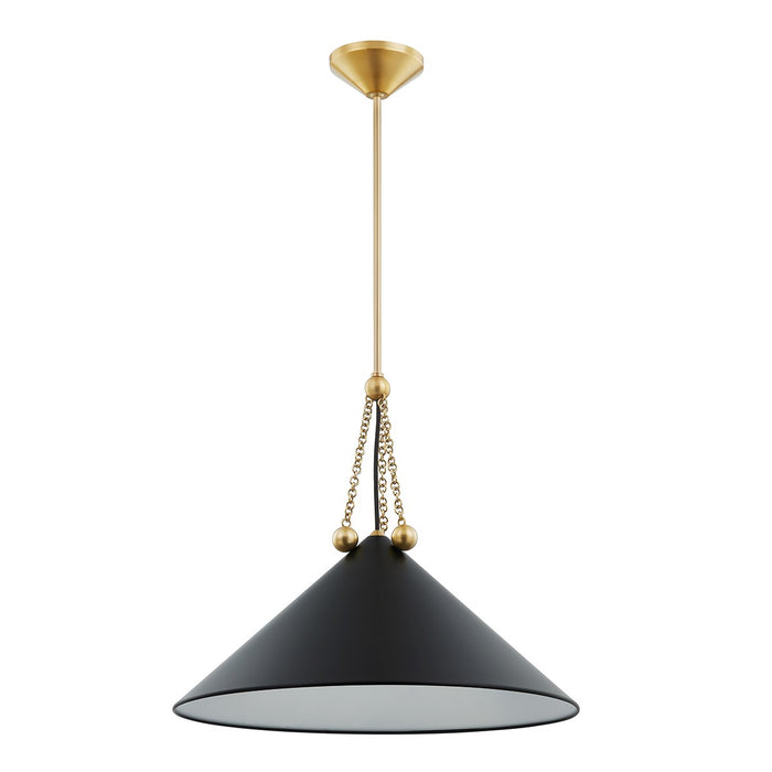Mitzi H784701L-AGB/SBK One Light Pendant, Aged Brass/Soft Black