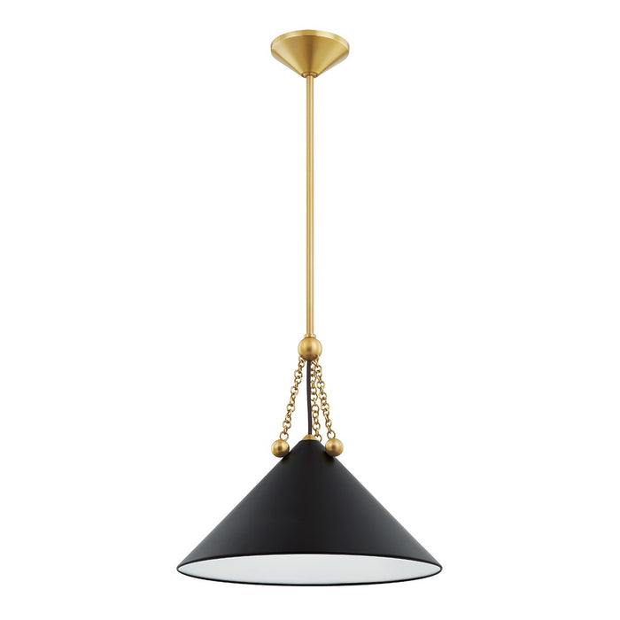 Mitzi H784701S-AGB/SBK One Light Pendant, Aged Brass/Soft Black