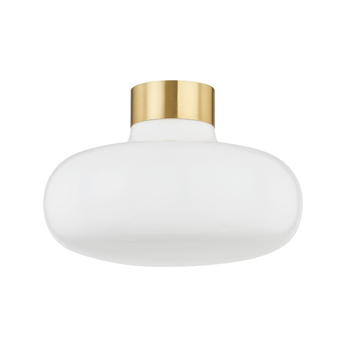 Mitzi H785501-AGB One Light Flush Mount, Aged Brass