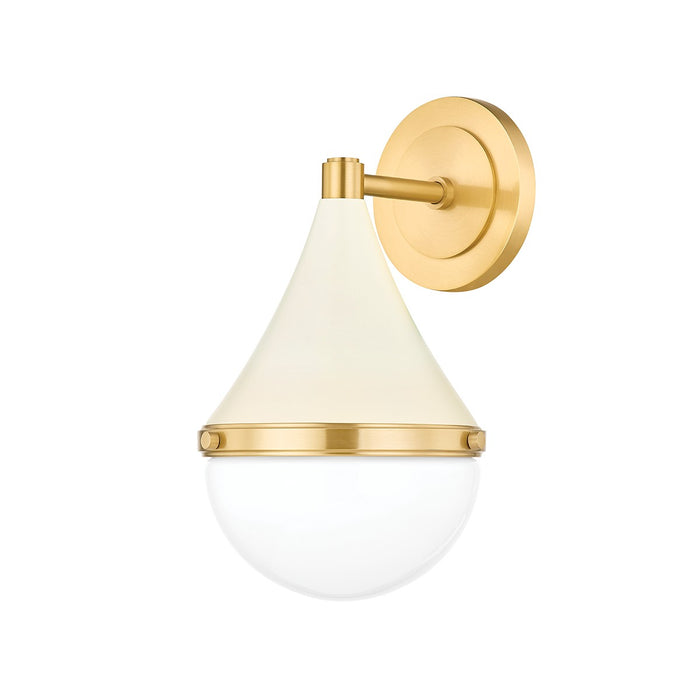 Mitzi H787101-AGB/SCR One Light Wall Sconce, Aged Brass/Soft Cream