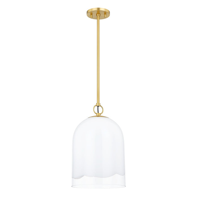 Mitzi H788701S-AGB One Light Pendant, Aged Brass