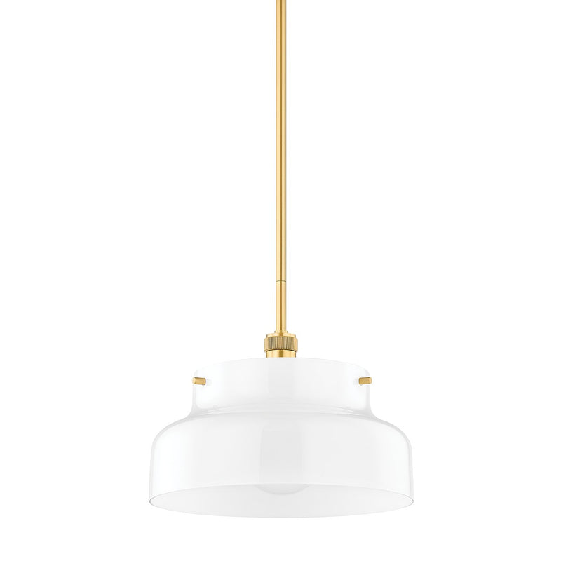 Mitzi H790701L-AGB One Light Pendant, Aged Brass