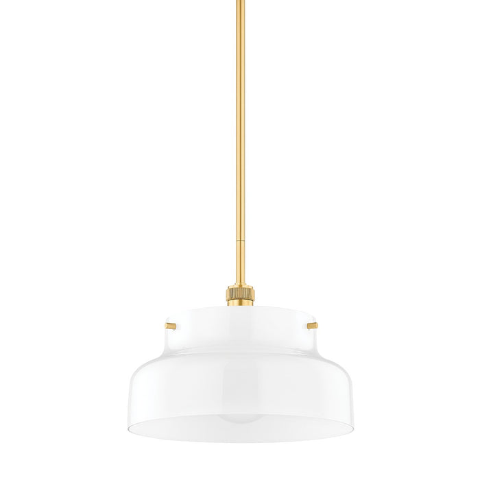 Mitzi H790701L-AGB One Light Pendant, Aged Brass