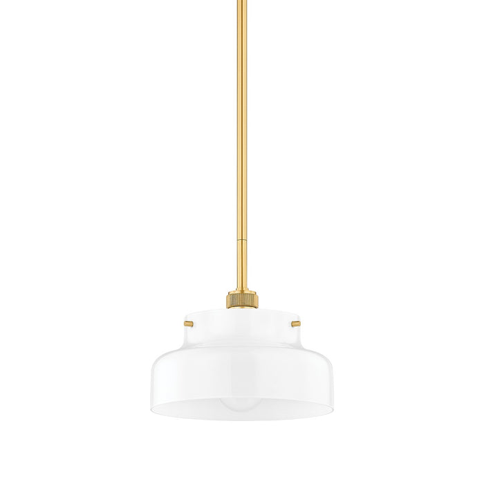 Mitzi H790701S-AGB One Light Pendant, Aged Brass