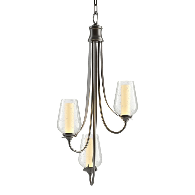 Hubbardton Forge 103033-SKT-14-ZS0354 Three Light Chandelier, Oil Rubbed Bronze