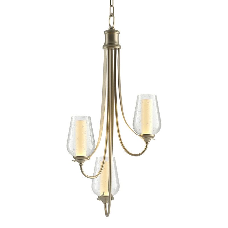 Hubbardton Forge 103033-SKT-84-ZS0354 Three Light Chandelier, Soft Gold