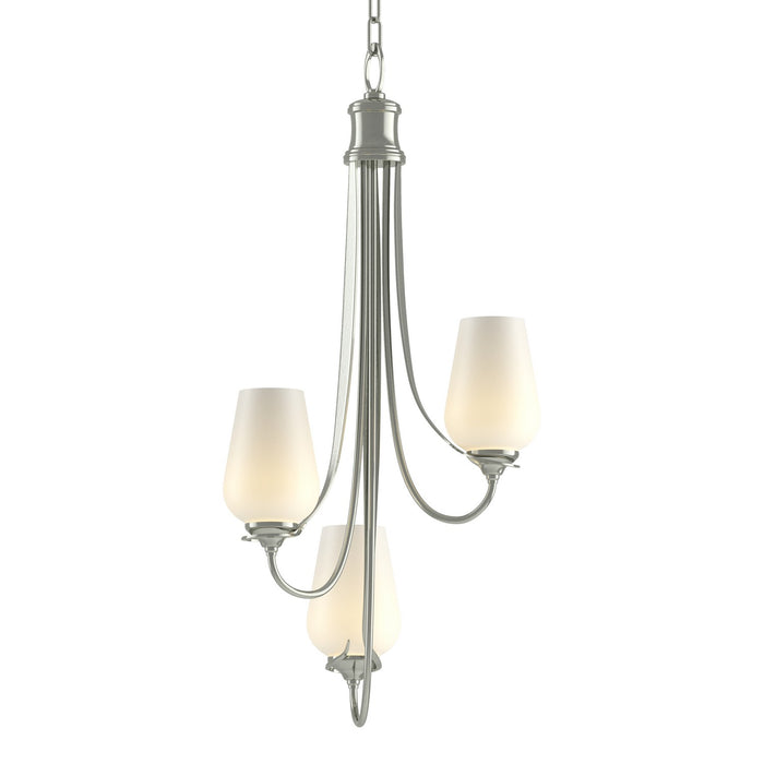 Hubbardton Forge 103033-SKT-85-GG0303 Three Light Chandelier, Sterling