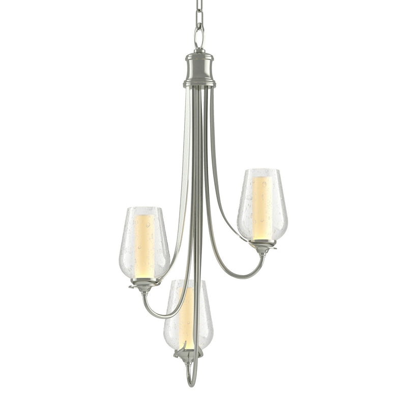 Hubbardton Forge 103033-SKT-85-ZS0354 Three Light Chandelier, Sterling