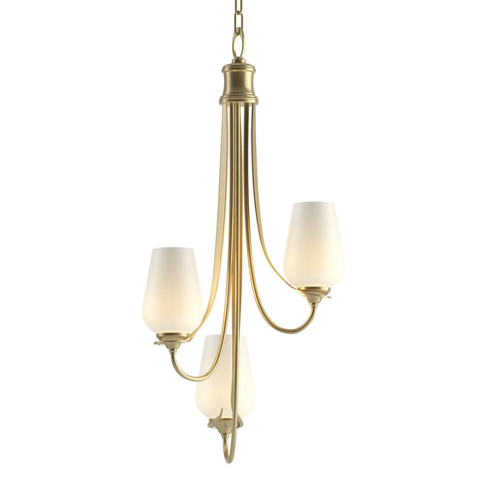 Hubbardton Forge 103033-SKT-86-GG0303 Three Light Chandelier, Modern Brass