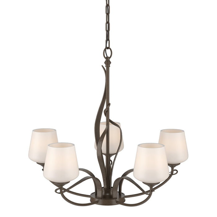 Hubbardton Forge 103040-SKT-05-GG0236 Five Light Chandelier, Bronze