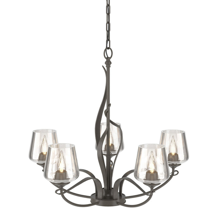 Hubbardton Forge 103040-SKT-07-ZM0236 Five Light Chandelier, Dark Smoke