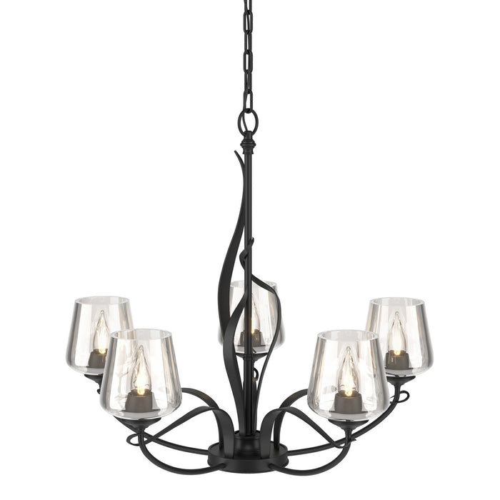 Hubbardton Forge 103040-SKT-10-ZM0236 Five Light Chandelier, Black