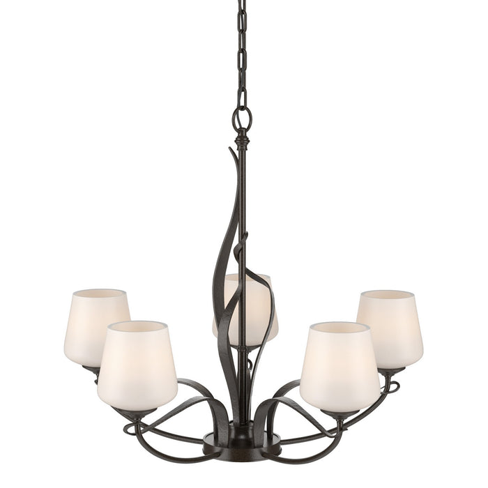 Hubbardton Forge 103040-SKT-14-GG0236 Five Light Chandelier, Oil Rubbed Bronze