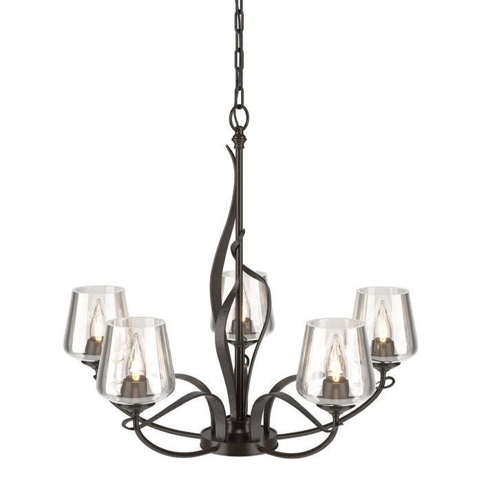 Hubbardton Forge 103040-SKT-14-ZM0236 Five Light Chandelier, Oil Rubbed Bronze