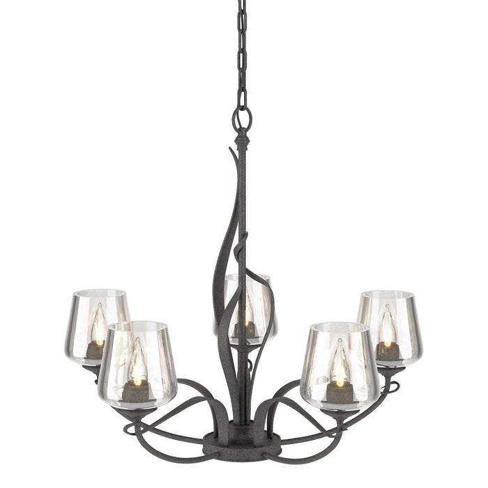 Hubbardton Forge 103040-SKT-20-ZM0236 Five Light Chandelier, Natural Iron