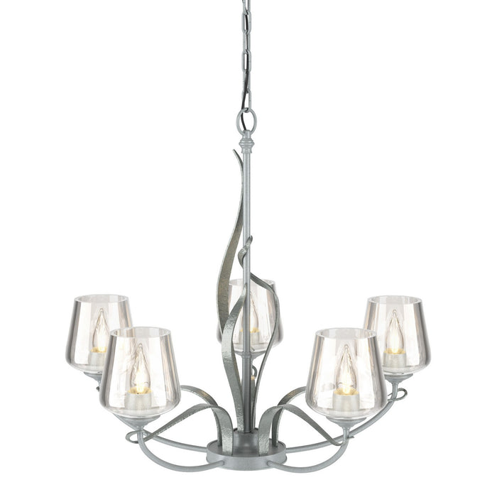 Hubbardton Forge 103040-SKT-82-ZM0236 Five Light Chandelier, Vintage Platinum