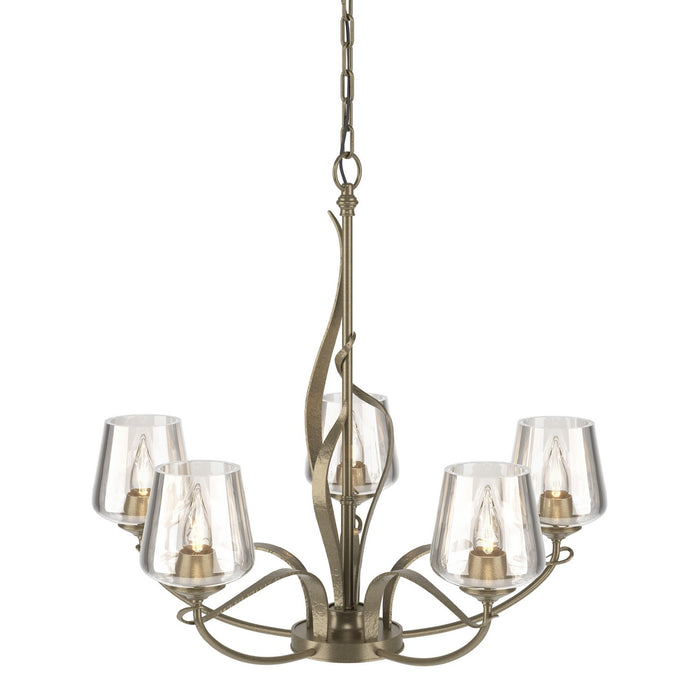 Hubbardton Forge 103040-SKT-84-ZM0236 Five Light Chandelier, Soft Gold