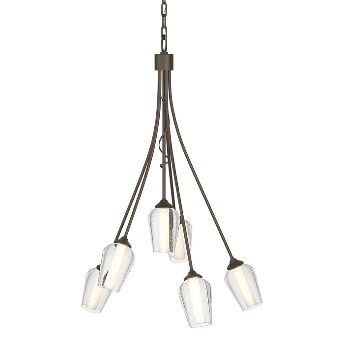 Hubbardton Forge 103043-SKT-05-ZS0354 Six Light Chandelier, Bronze