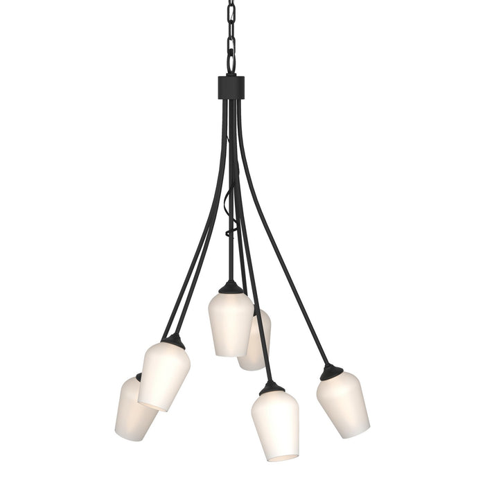 Hubbardton Forge 103043-SKT-10-GG0303 Six Light Chandelier, Black