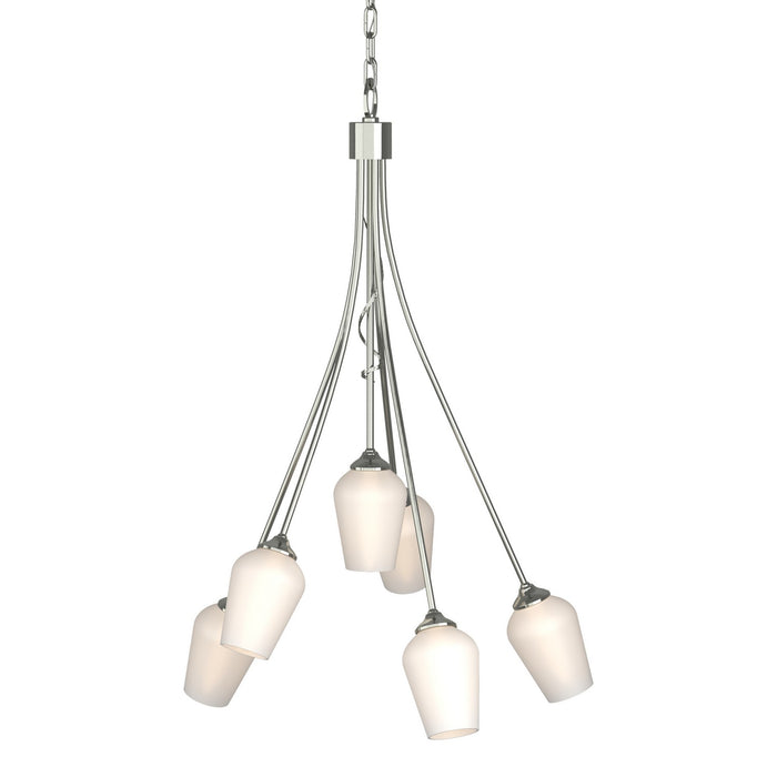 Hubbardton Forge 103043-SKT-85-GG0303 Six Light Chandelier, Sterling