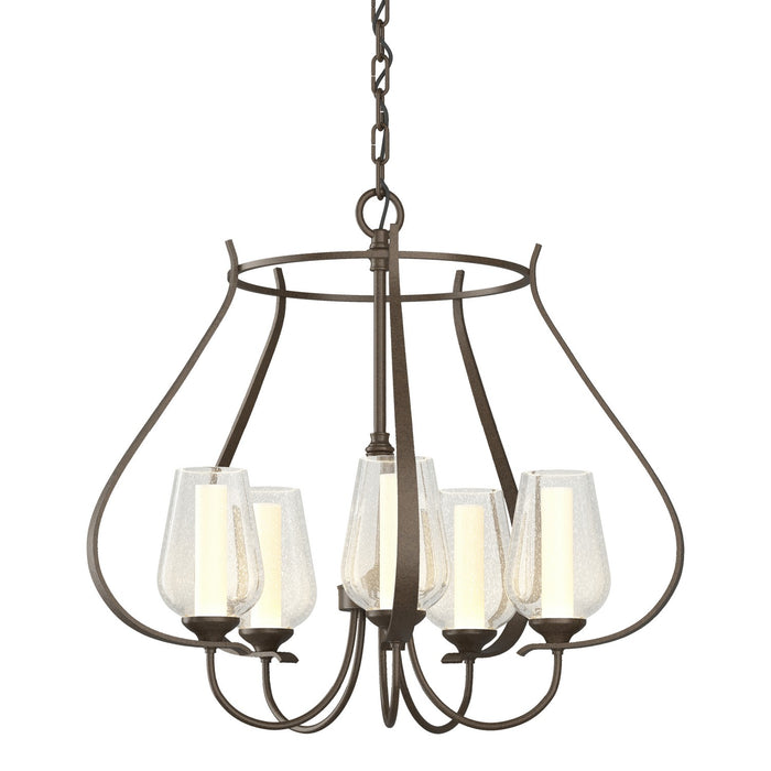 Hubbardton Forge 103045-SKT-05-ZS0354 Five Light Chandelier, Bronze
