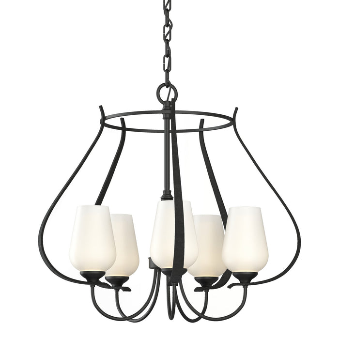 Hubbardton Forge 103045-SKT-10-GG0303 Five Light Chandelier, Black