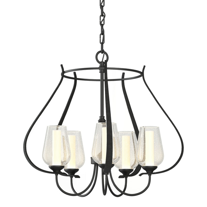 Hubbardton Forge 103045-SKT-10-ZS0354 Five Light Chandelier, Black