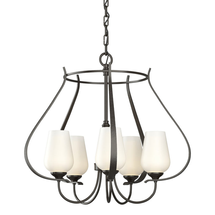 Hubbardton Forge 103045-SKT-14-GG0303 Five Light Chandelier, Oil Rubbed Bronze