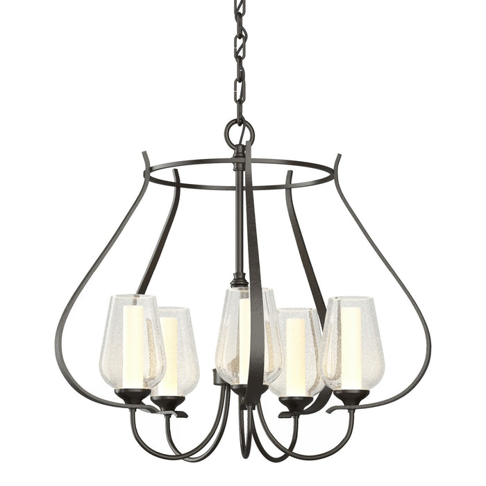 Hubbardton Forge 103045-SKT-14-ZS0354 Five Light Chandelier, Oil Rubbed Bronze