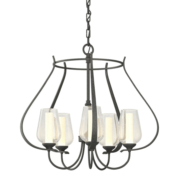 Hubbardton Forge 103045-SKT-20-ZS0354 Five Light Chandelier, Natural Iron