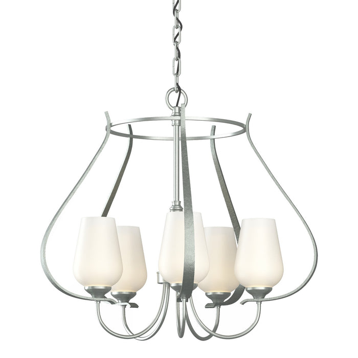 Hubbardton Forge 103045-SKT-82-GG0303 Five Light Chandelier, Vintage Platinum