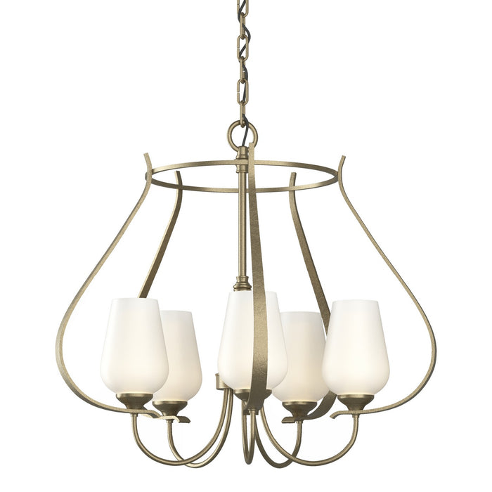 Hubbardton Forge 103045-SKT-84-GG0303 Five Light Chandelier, Soft Gold
