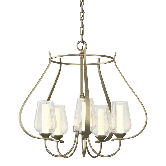 Hubbardton Forge 103045-SKT-84-ZS0354 Five Light Chandelier, Soft Gold