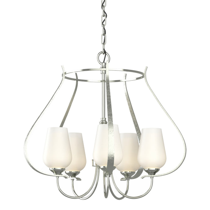 Hubbardton Forge 103045-SKT-85-GG0303 Five Light Chandelier, Sterling