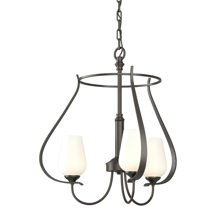 Hubbardton Forge 103047-SKT-14-GG0303 Three Light Chandelier, Oil Rubbed Bronze