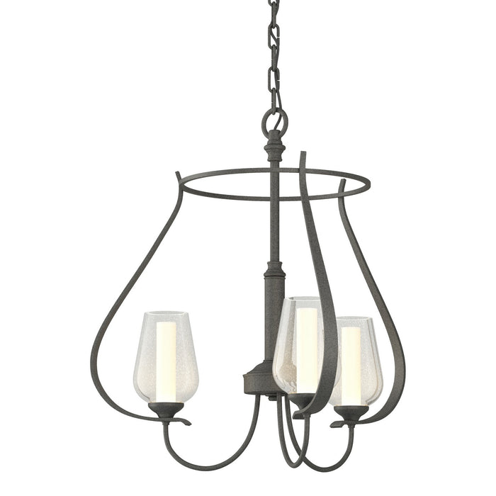 Hubbardton Forge 103047-SKT-20-ZS0354 Three Light Chandelier, Natural Iron