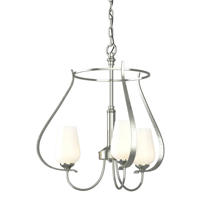 Hubbardton Forge 103047-SKT-85-GG0303 Three Light Chandelier, Sterling