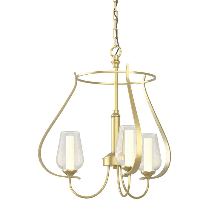 Hubbardton Forge 103047-SKT-86-ZS0354 Three Light Chandelier, Modern Brass