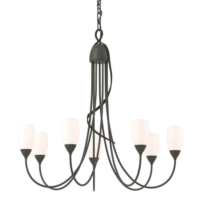 Hubbardton Forge 103049-SKT-07-GG0444 Seven Light Chandelier, Dark Smoke