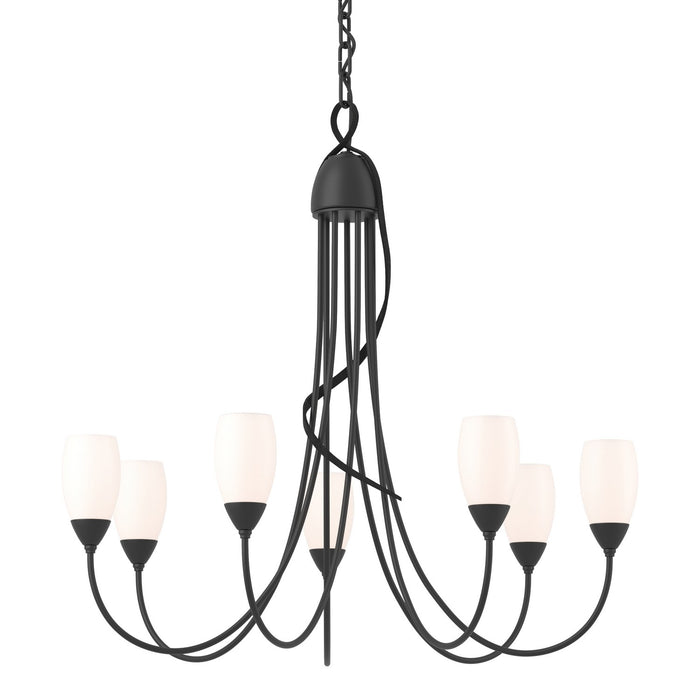 Hubbardton Forge 103049-SKT-10-GG0444 Seven Light Chandelier, Black