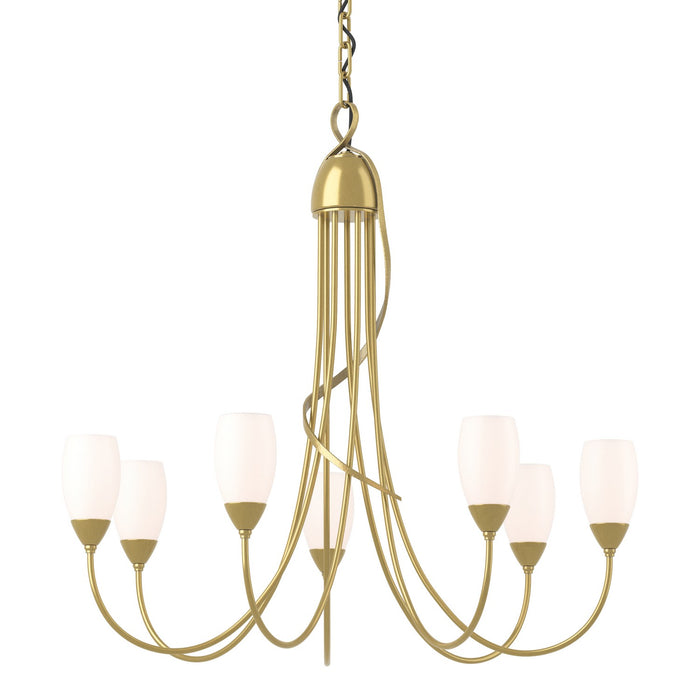 Hubbardton Forge 103049-SKT-86-GG0444 Seven Light Chandelier, Modern Brass