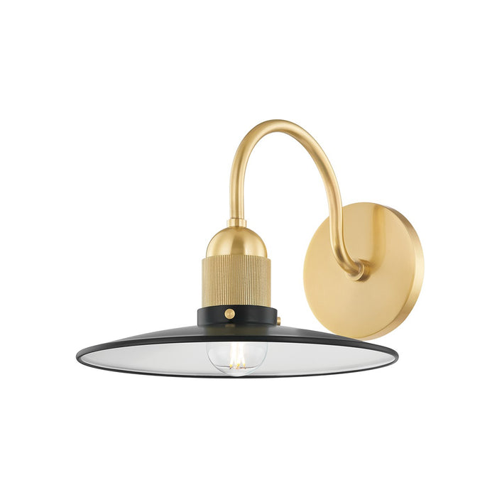 Mitzi H793101-AGB/SBK One Light Wall Sconce, Aged Brass/Soft Black