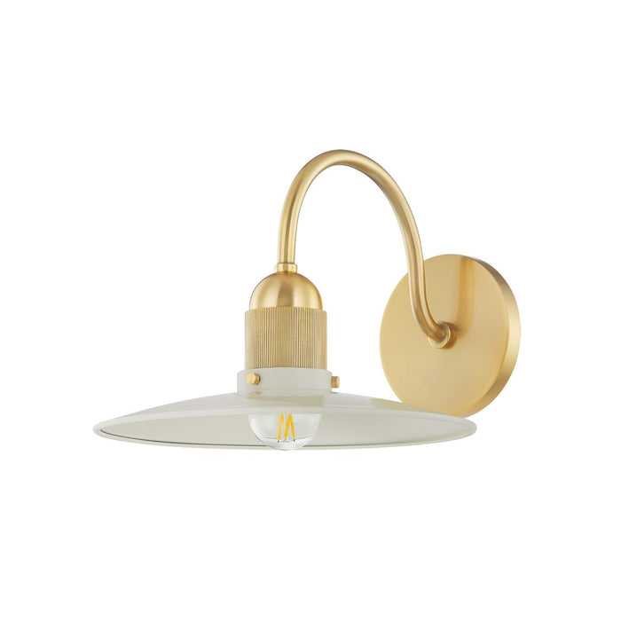 Mitzi H793101-AGB/SCR One Light Wall Sconce, Aged Brass/Soft Cream