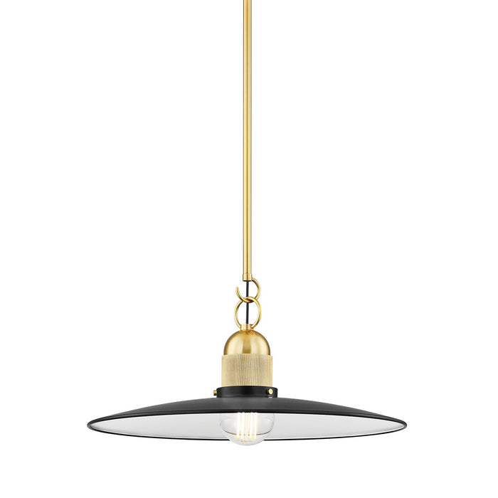 Mitzi H793701-AGB/SBK One Light Pendant, Aged Brass/Soft Black