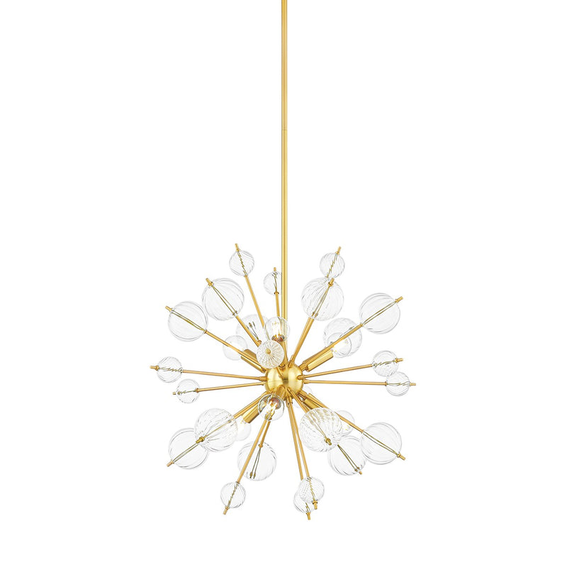 Mitzi H794806-AGB Six Light Chandelier, Aged Brass